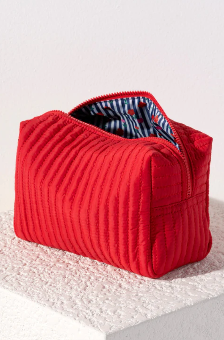 Ezra Large Cosmetic Pouch (red)