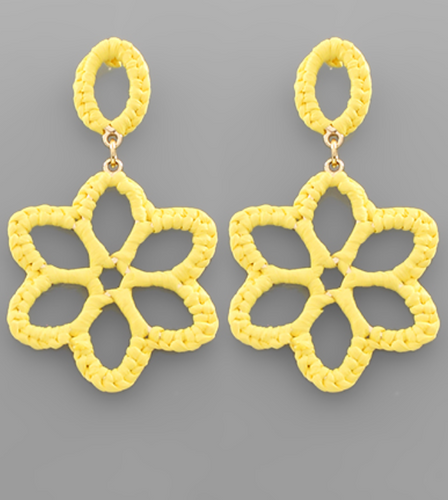 Raffia Flower Earring (yellow)