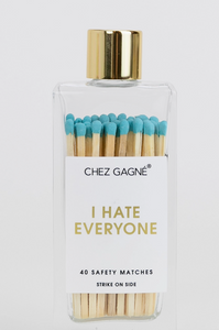 I Hate Everyone -Glass Bottle Matches