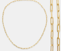 Gold Filled Paperclip Necklace (30")