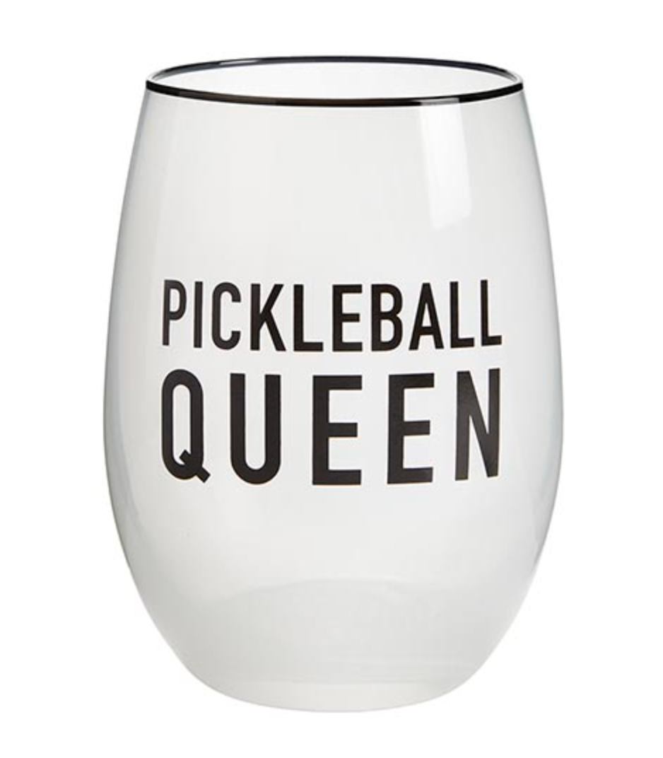 Pickleball Queen Wine Glass