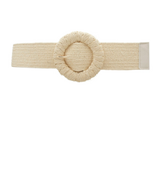Circle Buckle Straw Belt - Large (natural)