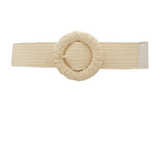 Circle Buckle Straw Belt (natural)