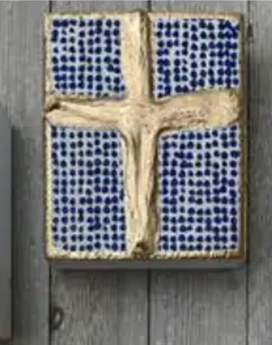 Blue Dot Cross Block (4x4)