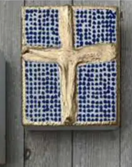Blue Dot Cross Block (4x4)