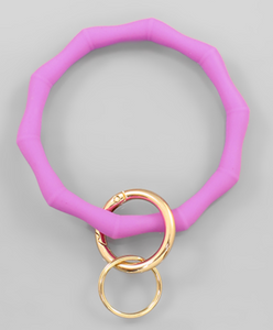Bamboo Silicone Keyring Bracelet (purple)