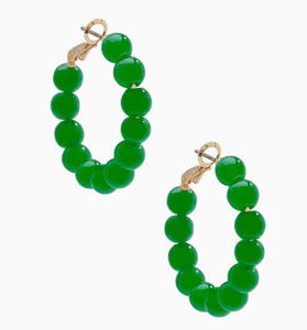 Small Glass Bead Hoop (emerald)