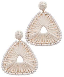 Raffia Triangle Earring (ivory)