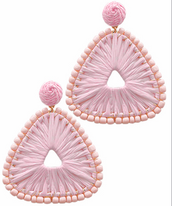 Raffia Triangle Earring (lt pink)