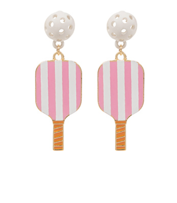 Pickle + Paddle Earring (pink)