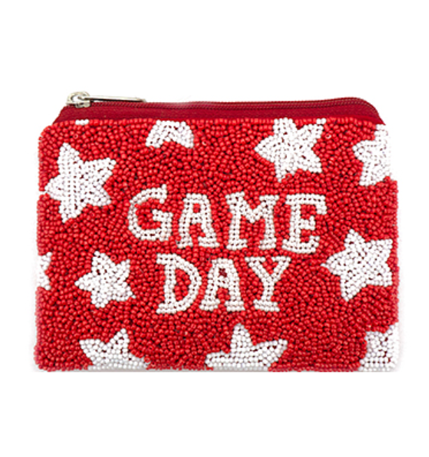Game Day Bead Coin Purse (red)