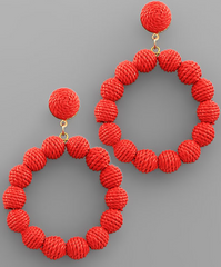 Wrapped Circle Earring (red)