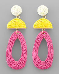 Rad Raffia Earring (pink)