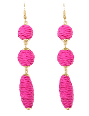 Tier Raffia Earring (pink)