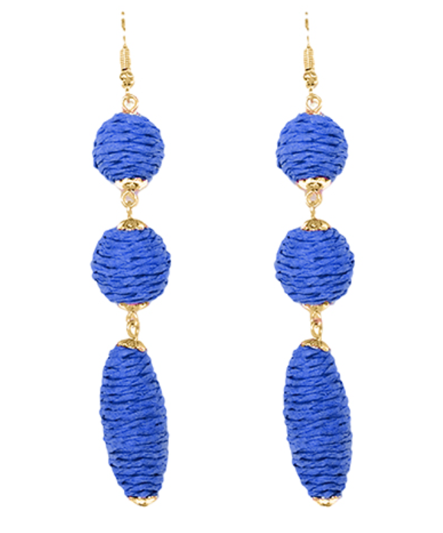 Tier Raffia Earring (blue)