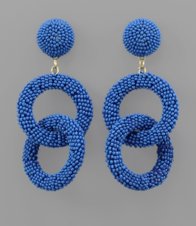 The Bead Link Earring (blue)