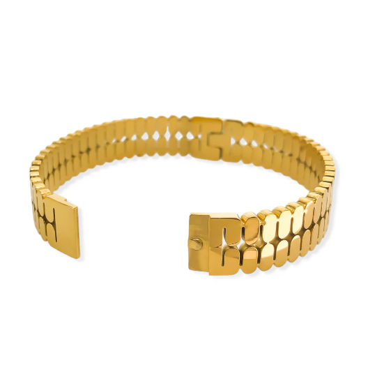 Gold Oval Bangle