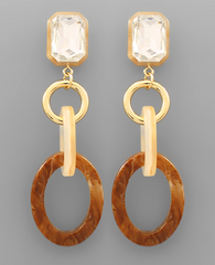 Oval Link Earring (beige)