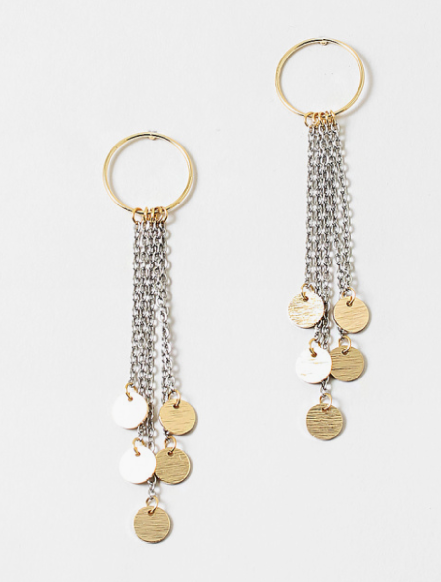 Two Tone Disc Earring