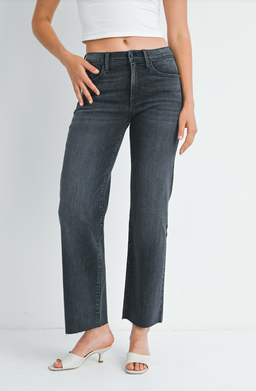 Slim Palazzo Scissor Cut Jean (washed black)