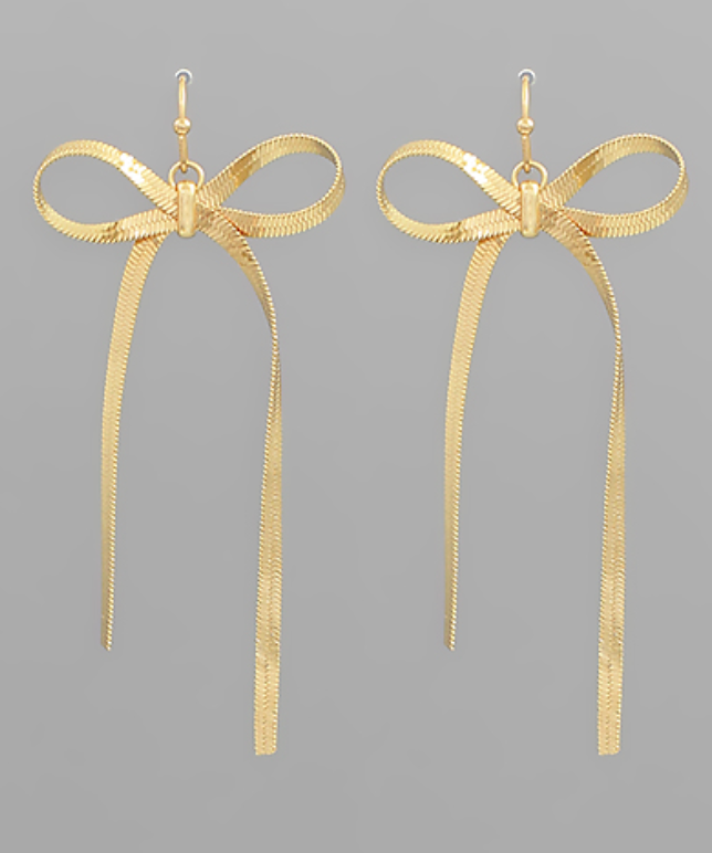 Gold Ribbon Earring