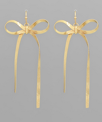 Gold Ribbon Earring