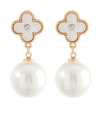 Clover + Pearl Dangle Earring