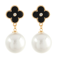 Clover + Pearl Dangle Earring