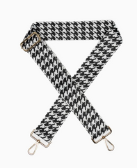 Black Houndstooth Guitar Strap