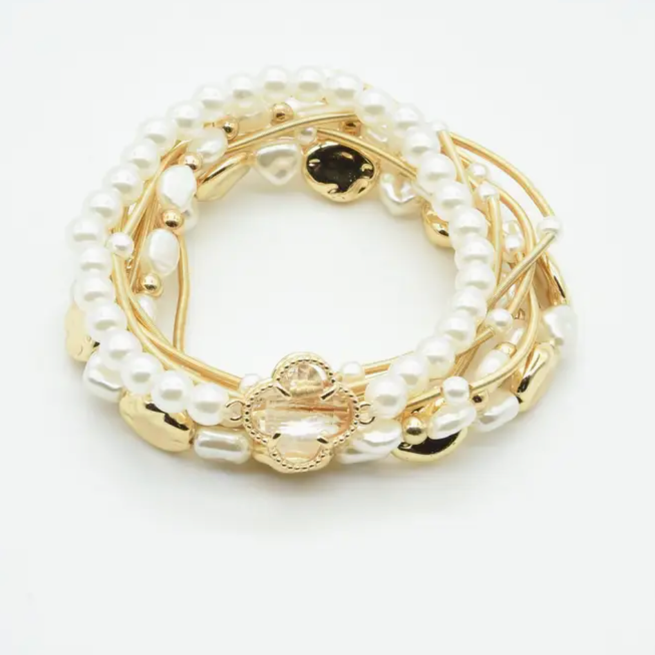 Clover Pearl Strand Stack