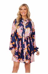 Marissa Dress (navy + pink)