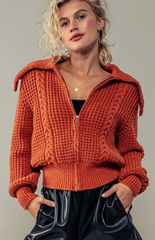 Nautical Zip Sweater (rust)