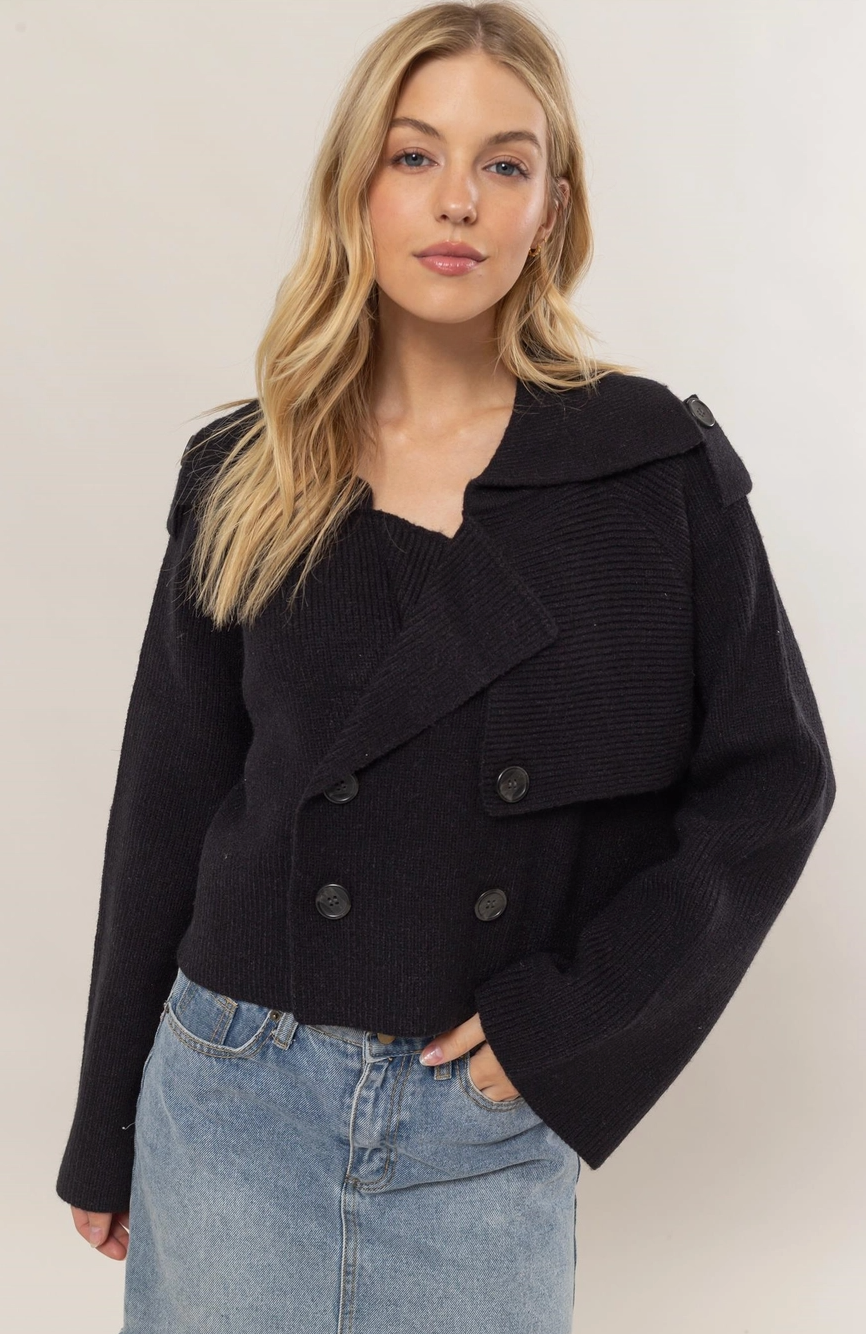 Sweater Trench Jacket (black)