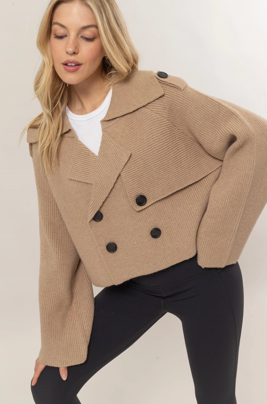 Sweater Trench Jacket (taupe)