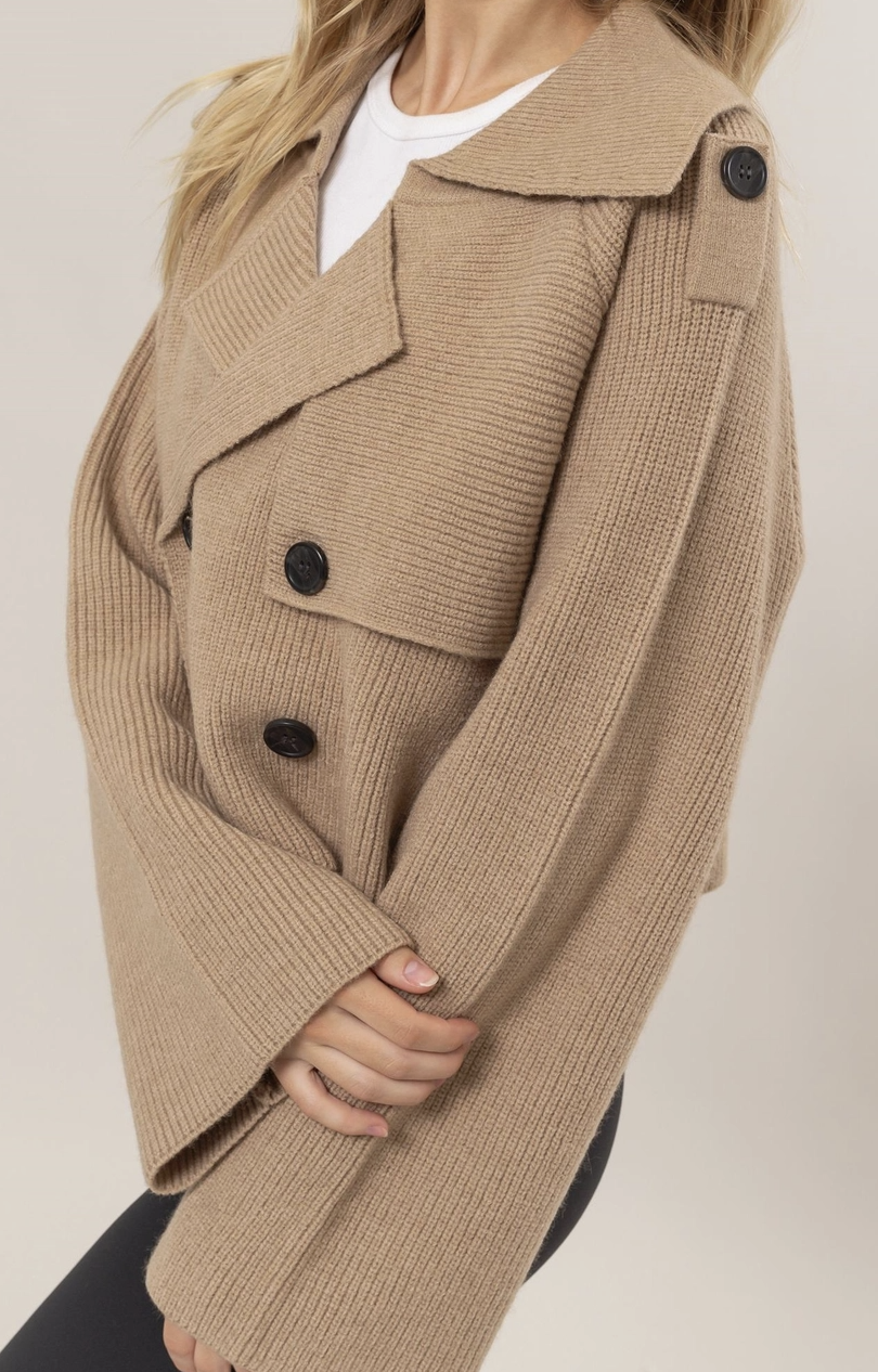 Sweater Trench Jacket (taupe)