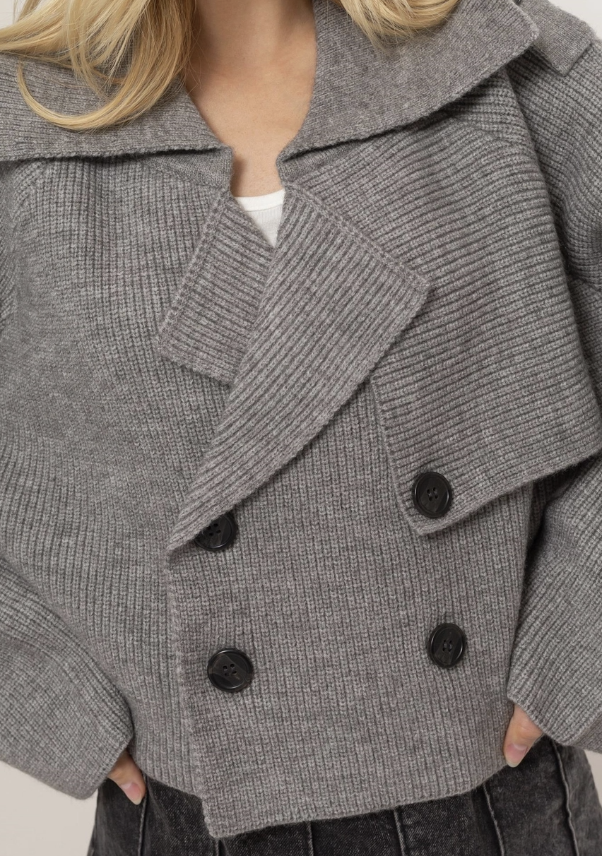 Sweater Trench Jacket (grey)