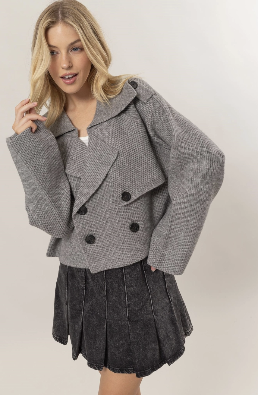 Sweater Trench Jacket (grey)