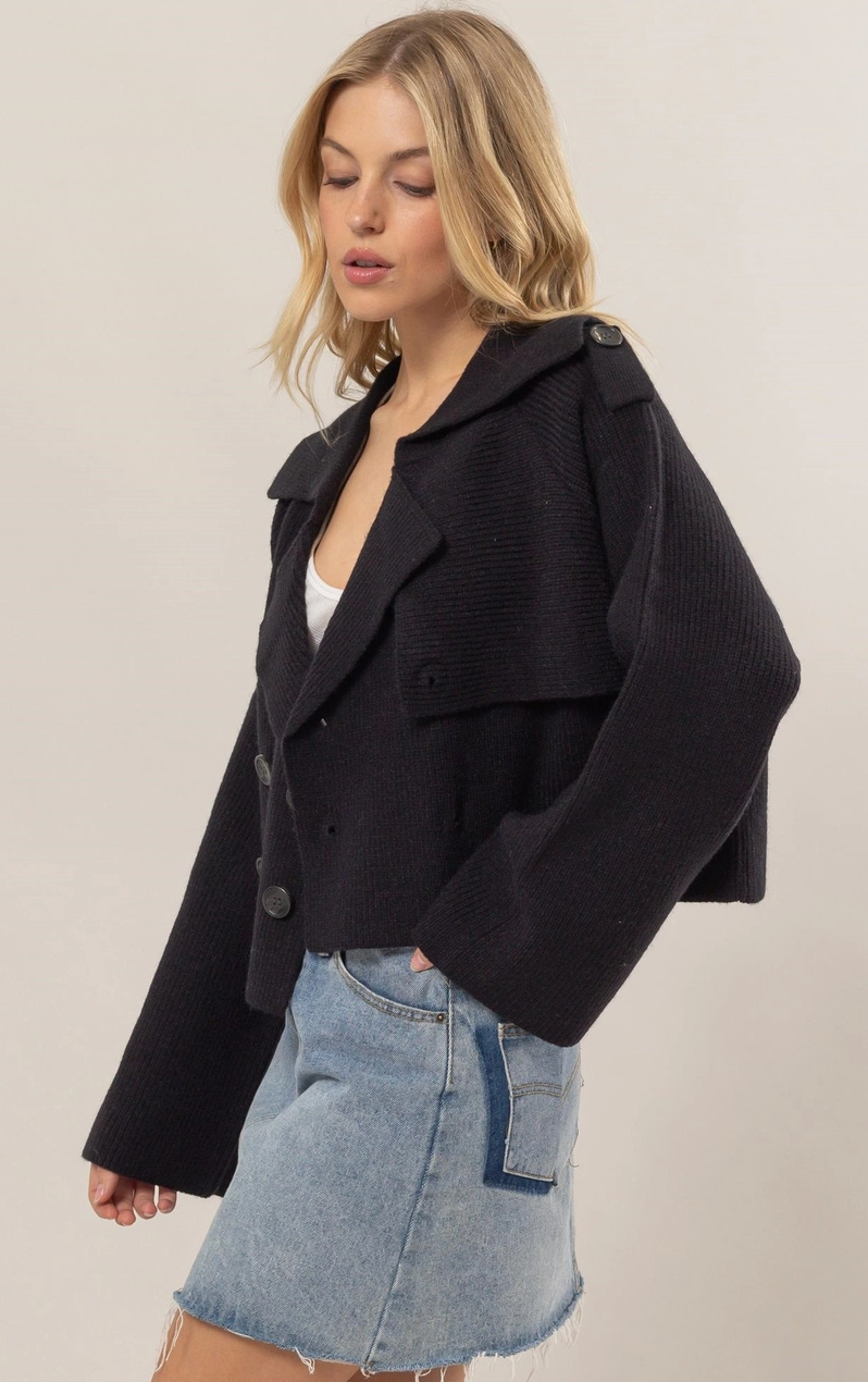 Sweater Trench Jacket (black)