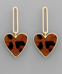 Heart Dangle Earring (leopard)