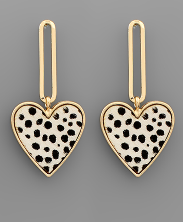 Heart Dangle Earring (leopard)