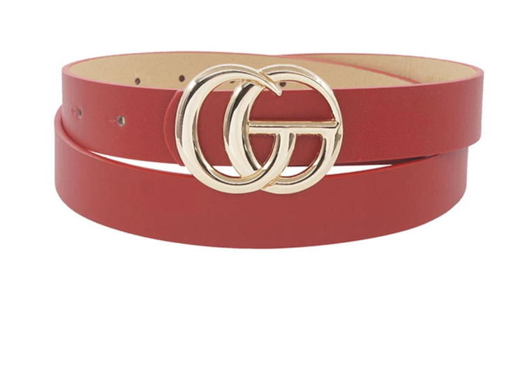 GG Gold Buckle Standard Belt (cranberry)