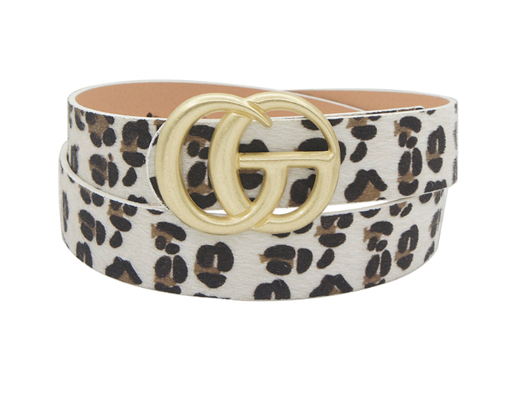 GG Leopard Belt (cream)