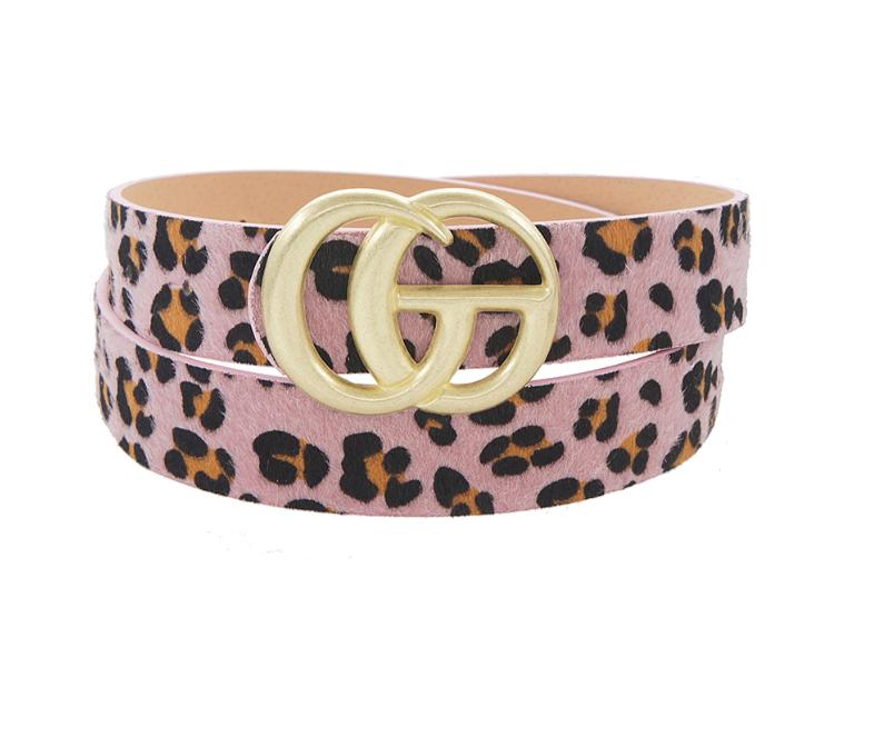 GG Leopard Belt (mauve)