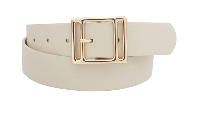 Square Buckle Belt (lt taupe)