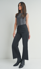 Scissor Cut Slim Wide Leg (washed black)