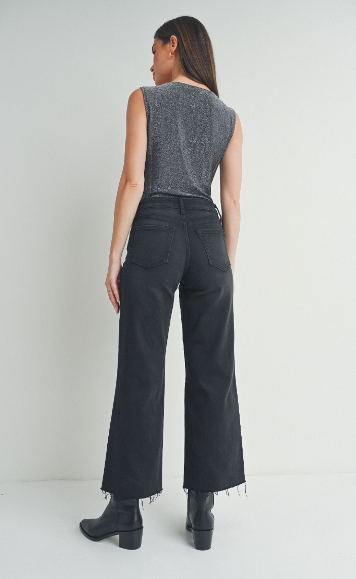 Scissor Cut Slim Wide Leg (washed black)