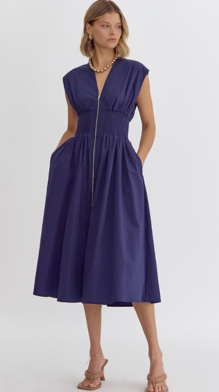 The Zippy Dress (navy)