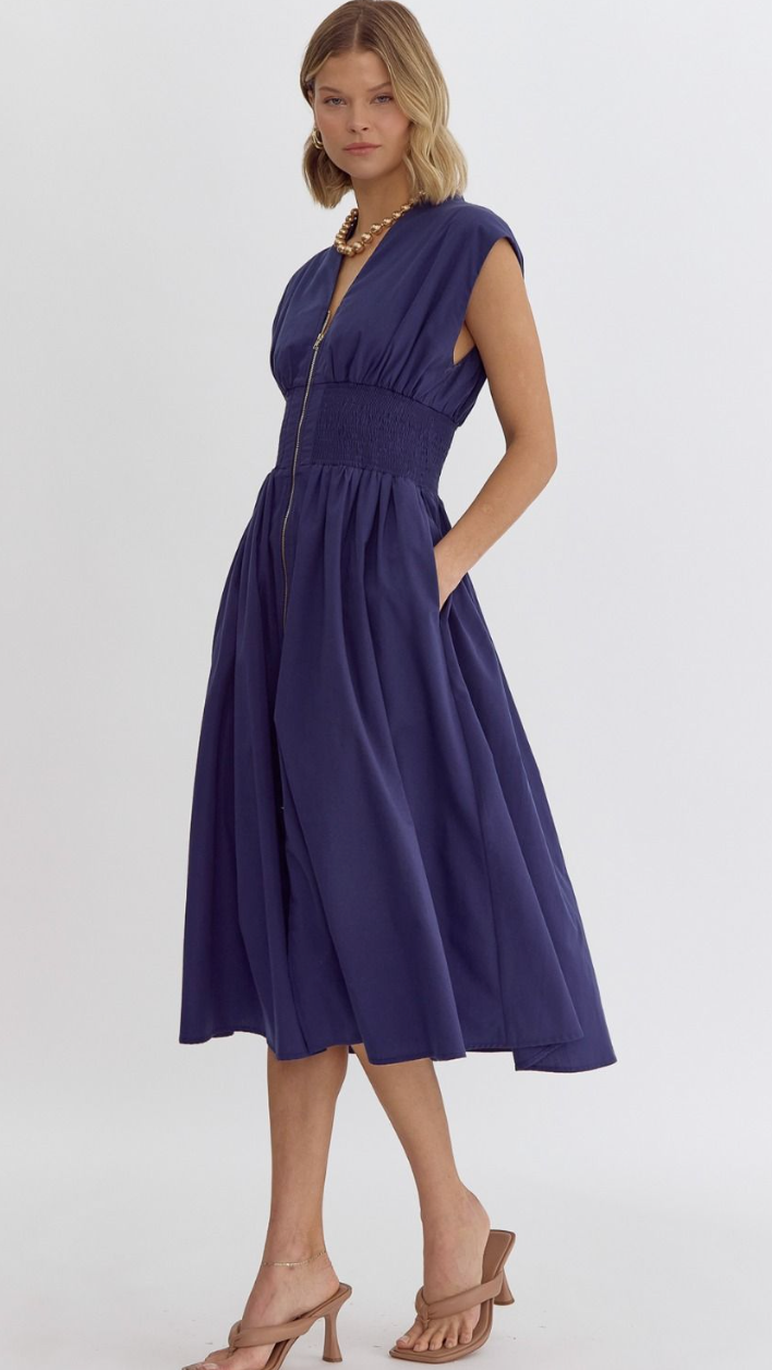 The Zippy Dress (navy)