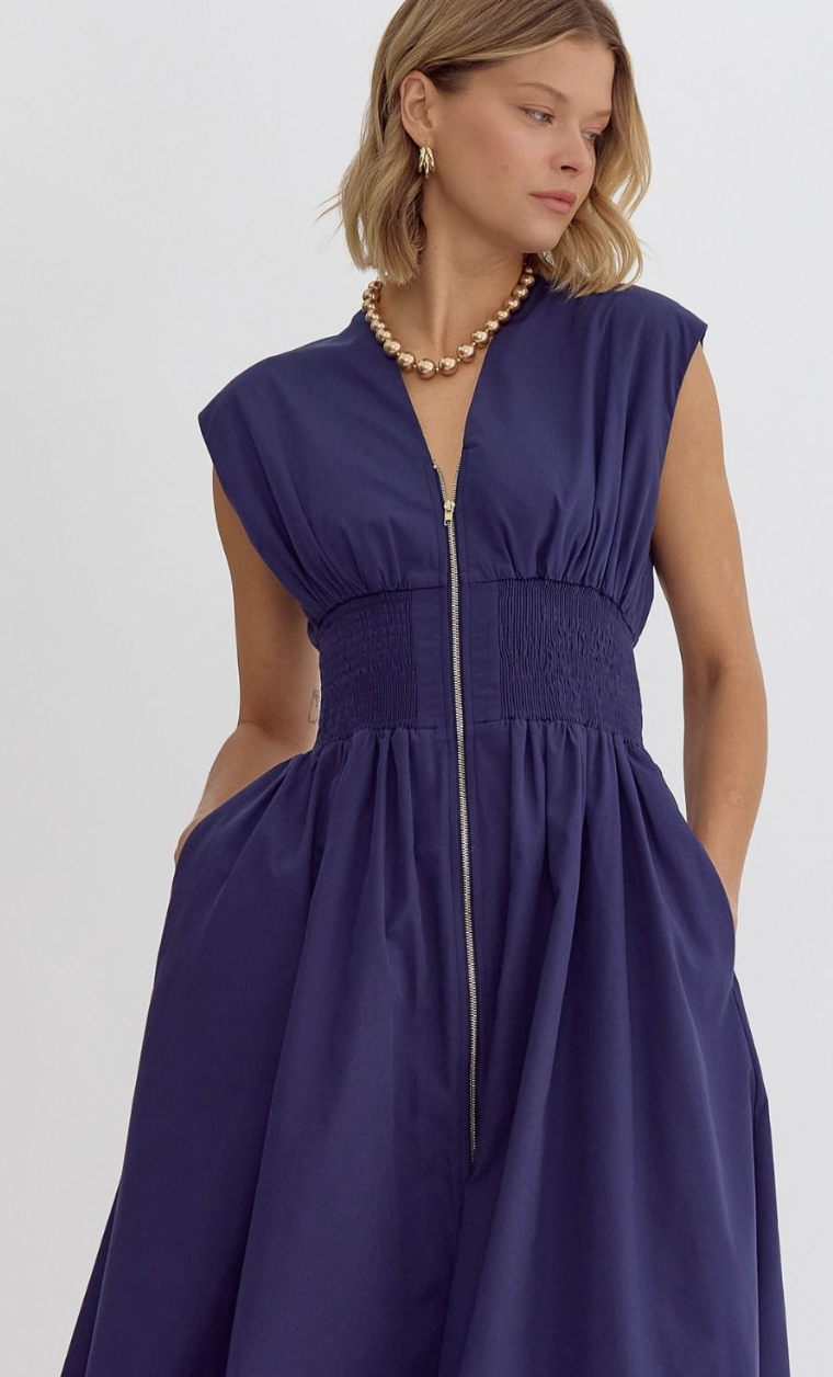 The Zippy Dress (navy)