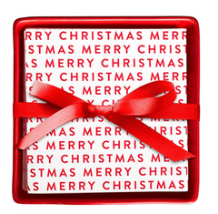 Merry Christmas Napkin + Ceramic Tray Set